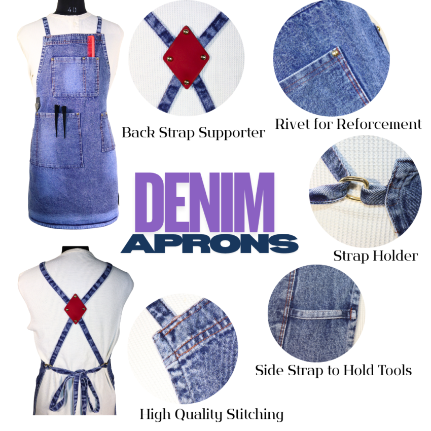 denim apron with pockets in India